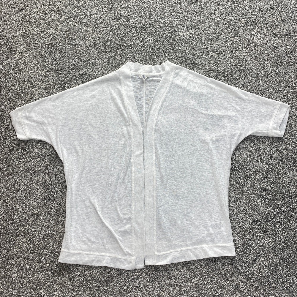Aeropostale Cardigan Womens S White Sheer Short Sleeve Knit Open Front Sweater